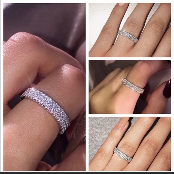 🔥HOST PICK 925 Sterling Silver Dazzling Pave Diamond Ring - Picture 12 of 12